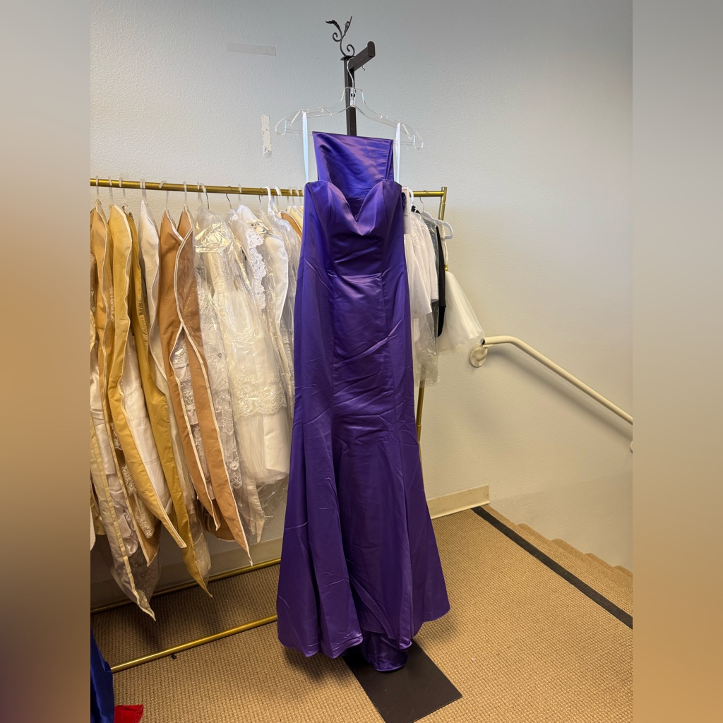 Elegant Purple Strapless Evening Gown 8792